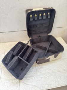 2026 Latest Fashion Hand Tooled Leather Big Storage Box Organizer Handmade Makeup Box Square Cowhide Organizer Box - Product Image 6