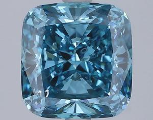 3.02Ct <b>Cushion</b> Cut Lab Grown Diamond Fancy Vivid Blue SI1 IGI Certified CVD Loose Diamond Wholesale for Jewelry Making - Product Image 1