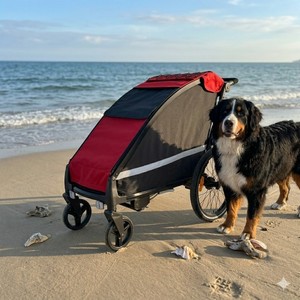 Remolque para Bicicleta KS-6200 con Marco de Aluminio para Perros Grandes, Suspensión Independiente, Tela Resistente al Agua 600D para Exteriores - Product Image 1
