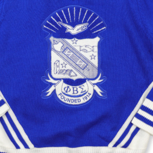 Phi Beta Sigma Wool V Neck <b>Sweater</b> Royal Blue Greek Letter <b>Pullover</b> Premium Knit Fraternity Apparel Classic Fit Top - Product Image 3