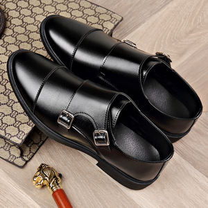 Plus Size Men's Classic Casual Leather Shoes Soft Leather Business Style Adjustable Fastening Buckle Spring Autumn Shoes - Product Image 3