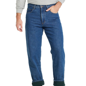 Pantalones Vaqueros de Pierna Recta de Cintura Alta, Corte Regular, Algodón de Peso Medio, Color Azul Sólido, Estilo Casual para Hombre, Primavera - Product Image 4