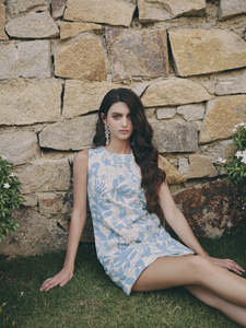 Ngọt Ngào giản dị màu xanh hoa Đầm minidress phong cách cao cấp từ thương hiệu địa phương Việt Nam - Product Image 3