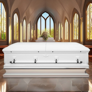 Vietnam DSP Fabricación de alta calidad Estilo norteamericano Ataúd de madera al por mayor Ataúdes de madera dura Urnas funerarias-Saturna - Product Image 1