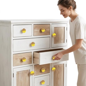 Wooden Cabinet Knobs Yellow Acrylic Half Design Drawer Handle Bedroom Home Office Furniture Industrial Style Easy Installation - Product Image 3
