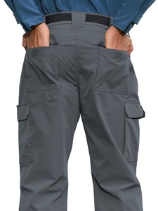 Pantalon de travail cargo gris pour homme, taille haute, plusieurs poches, séchage rapide, pantalon utilitaire pour activités de plein air - Product Image 2