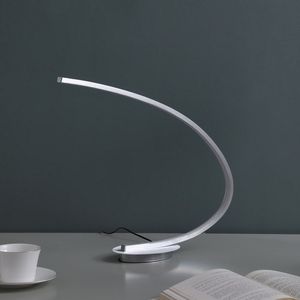 16-Inch Eli Brushed Nickel <b>LED</b> Arc <b>Tube</b> Table Lamp Modern Home Decor with Sleek Design - Product Image 3