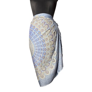 Custom Women Bohemian Mandala Print Breathable Quick Dry Beach Sarong Wrap <b>Skirt</b> Rayon Peacock Pattern <b>Swimsuit</b> Cover up Pareo - Product Image 5