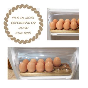Portable Rustic Wooden <b>Egg</b> Holder & Tray for Kitchen Refrigerator Countertop Display and Storage <b>Eco</b>-Friendly Multipurpose - Product Image 3