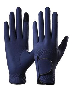 Gants d'équitation en cuir pour homme, à doigts entiers, avec fermeture auto-agrippante, pour l'hiver - Product Image 5
