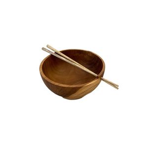Tazón de Madera Natural con Acabado Liso y Construcción Duradera, Tazón Rústico Hecho a Mano para Servir Ensaladas, Frutas, Bocadillos y Más - Product Image 2