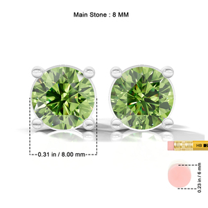 Pendientes de Peridoto Natural con Corte Brillante de Heerani Jewels, Plata de Ley 925, Engaste Clásico de Garras, para Mujer, 1.9g - Product Image 6