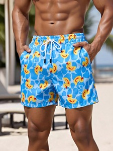 Shorts de Baño Unisex con Estampado Floral, Transpirables, de Secado Rápido, con Forro de Malla, Ligeros, para Playa, Venta al Por Mayor, Fabricante OEM - Product Image 5