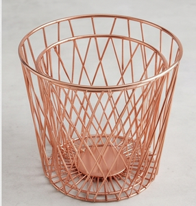 Modern Metal Wire <b>Storage</b> <b>Basket</b> Rose <b>Gold</b> Nordic Style Multi Purpose Organizing Container For Kitchen Living Room - Product Image 6