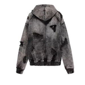 Pulls à capuche surdimensionnés pour hommes en molleton 100% coton, imprimés numériquement à carreaux, effet soleil délavé, lourds, délavés à l'acide et usés, vente en gros - Product Image 2