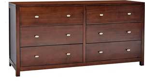 Commode horizontale moderne en pin à 6 tiroirs, couleur café, prix direct usine, fabricant vietnamien, pour chambre à coucher - Product Image 4