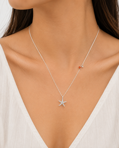สร้อยคอรูปปลาดาว |   สร้อยคอจี้รูปดาวทะเลประดับพลอยเงินแท้ 925 - Product Image 5