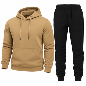 MUSARAT SONS SPORTS Sudadera con Capucha Personalizada para Hombre, Pantalones Deportivos Negros, Conjunto Deportivo de Dos Tonos en Poliéster y Felpa - Product Image 1