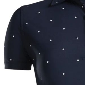Polo Azul Marino Estampado para Mujer, Manga Corta, Ropa Deportiva Informal, Top Cómodo para Golf, Entrenamiento y Ejercicio - Product Image 5