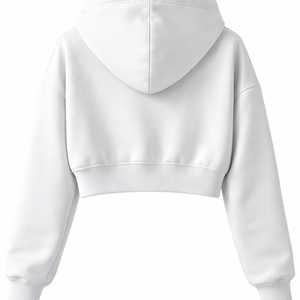 Wholesale Custom Cropped <b>Zip</b> <b>up</b> Hoodie for Unisex-100% Cotton Winter Embroidered OEM Manufacturer Direct Supply - Product Image 2