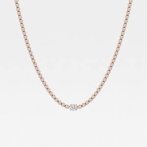 Collier tennis élégant et étincelant en diamants ovales de laboratoire 10 carats, bijou de mode de luxe pour femme - Product Image 4