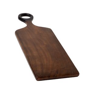 Planche à découper carrée en bois avec poignée ronde, élégante et de qualité supérieure, pour fromages, fruits et apéritifs - Product Image 5