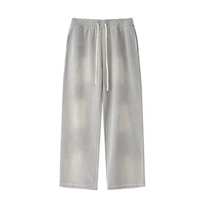 Best selling High Quality Fitness Street Wear Loose Style men's pants Breathable Washed Men's Acid Wash <b>Trousers</b> for sale - Product Image 3