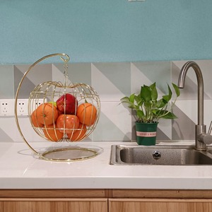 Wholesale Quality Gold Finished <b>Wire</b> <b>Basket</b> Best Selling Reusable Kitchenware Fruit <b>Basket</b> <b>Storage</b> <b>Basket</b> for Home Decoration - Product Image 2
