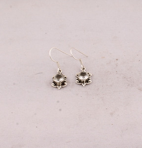 Wholesale 925 Sterling Silver Natural Faceted Crystal Water Drop Dangle <b>Earrings</b> Vintage Handcrafted Boho Flower Frame <b>Fine</b> - Product Image 4