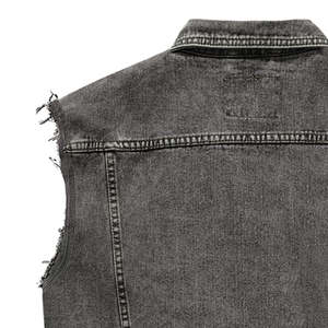 Chaleco vaquero de color sólido al por mayor, de alta calidad, con diseño único, sin mangas, estilo casual, para hombre. - Product Image 6