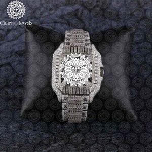 Montre de luxe Charm Jewels en acier inoxydable 40 mm avec cristal saphir, mouvement mécanique analogique, mode masculine, bouton poussoir caché - Product Image 1