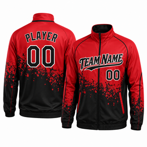 Veste d'échauffement de baseball personnalisée, fermeture éclair intégrale, sublimation, veste d'entraînement d'équipe, polyester respirant pour clubs, écoles, équipes - Product Image 1