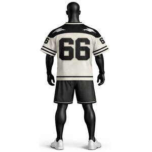 Ensemble maillot et short de football américain 100 % polyester, uniforme sportif respirant, tenue d'équipe personnalisée pour les entraînements et les matchs - Product Image 3