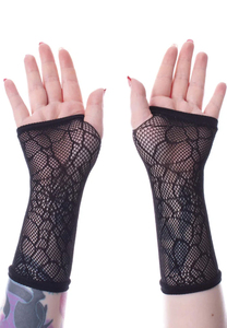 Gants en résille noirs sexy pour femme, style punk ajouré, élégants et confortables, pour mariage - Product Image 4