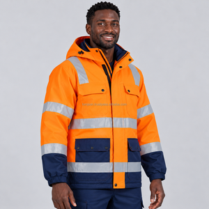 Veste de travail unisexe d'hiver haute visibilité réfléchissante, respirante, imperméable, en polyester, grande taille, pour utilisation routière - Product Image 3