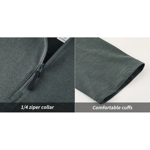 Vêtements d'entraînement extérieur à faible MOQ, prix de gros, pulls de performance pour la course, hauts athlétiques à quart de zip, vestes de sport à quart de zip - Product Image 5