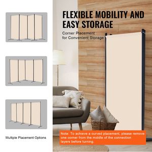 Divisorio Pieghevole a 4 Pannelli - Schermo Portatile per Privacy dal Design Semplice, Separatore Autoportante per Ambienti - Product Image 5