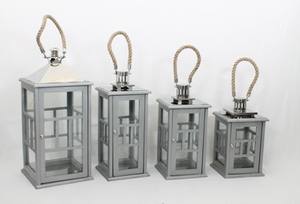 Lanterne en bois et métal de qualité professionnelle résistante aux intempéries |   Lanterne décorative artisanale en verre pour bougie, idéale pour patio - Product Image 4