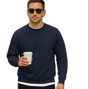 Sweat-shirt à capuche en molleton pour homme, taille plus, 100% coton, uni, teint, pour la saison hivernale - Product Image 1