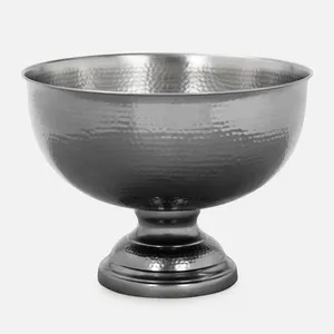 Bol à punch en acier inoxydable martelé gris mat, finition mate, vente en gros, OEM, pour bars, restaurants, mariages et fêtes - Product Image 2