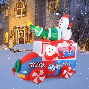 6ft IP44 Waterproof Santa <b>Car</b> <b>Inflatable</b> Quick Self-Inflation 5 LED Lights Festive Outdoor Holiday Yard Decorations - Product Image 2