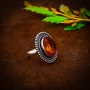 Natural Baltic <b>Amber</b> <b>Ring</b> 925 Sterling Silver Beautiful Gemstone Handmade Jewellery Promise <b>Ring</b> for Women Gift - Product Image 3