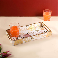 Plateaux décoratifs rectangulaires modernes en MDF et résine, faits à la main, finition brillante, pour mariage, Diwali, service à domicile - Meilleurs prix indiens
