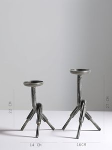 Porte-bougie en métal doré de luxe à finition naturelle pour la décoration de la maison, centre de table décoratif moderne pour le salon, la salle à manger - Product Image 3