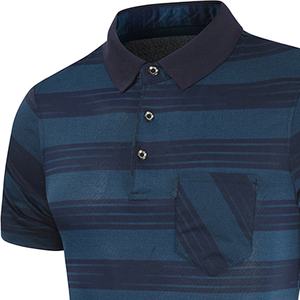 Venta al por mayor 100% algodón logotipo personalizado camisa caída hombro oversize rayas camiseta hombres ropa más tamaño camiseta - Product Image 4