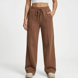 Wholesale Women's Mid Waist Flare <b>Pants</b> Autumn Baggy Streetwear <b>Dance</b> Yoga Regular Fit 100% Cotton Eco-Friendly Breathable - Product Image 4