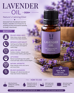 Aceite Esencial de Lavanda 100% Puro y Natural al por Mayor para el Cuidado Personal del Cuerpo, Aroma Dulce y Amaderado, KDM ENTERPRISES, Para Todo Tipo de Piel - Product Image 1