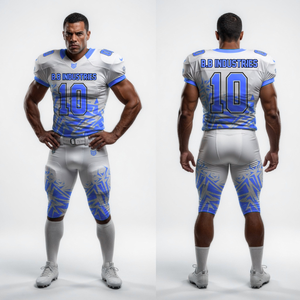 Nouvel ensemble maillot et pantalon de football américain pour jeunes, design moderne, confortable et respirant en polyester - Product Image 4