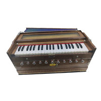 Harmonium Double Reed 7 Stop Portable Wooden Harmonium Keyboard Pump Organ Smooth Key Action for Travel Study and Outdoor Perfo