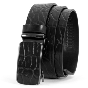 Cinturón de Cuero Genuino para Hombre con Hebilla Cuadrada de Aleación, Estilo Casual y de Negocios, de Alta Gama, Automático, Sencillo y Duradero - Product Image 2